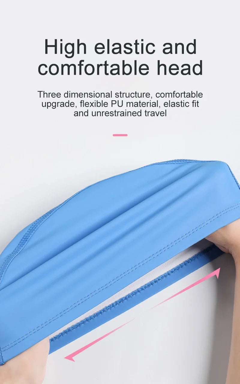 PU Coated Swimming Cap Unisex Comfortable Summer Swimming