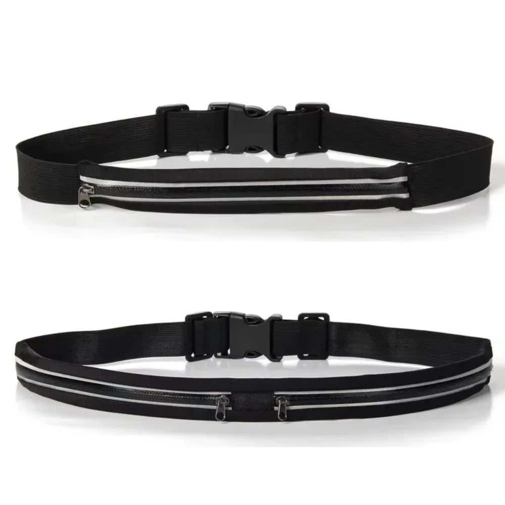 Adjustable Running Waist Pack Double Pocket Waterproof Phone