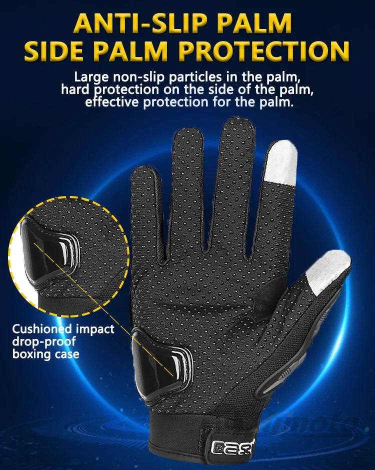 Summer Breathable Full Finger Motorcycle Gloves Non-slip Wear-resistant