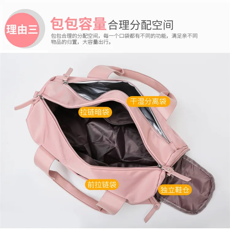 Women's Gym Bag with Separate Shoe Compartment