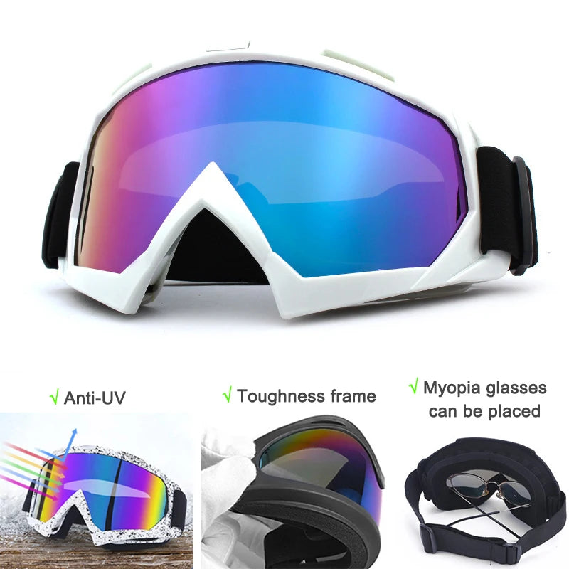 Windproof Anti-Fog Ski and Motorcycle Goggles