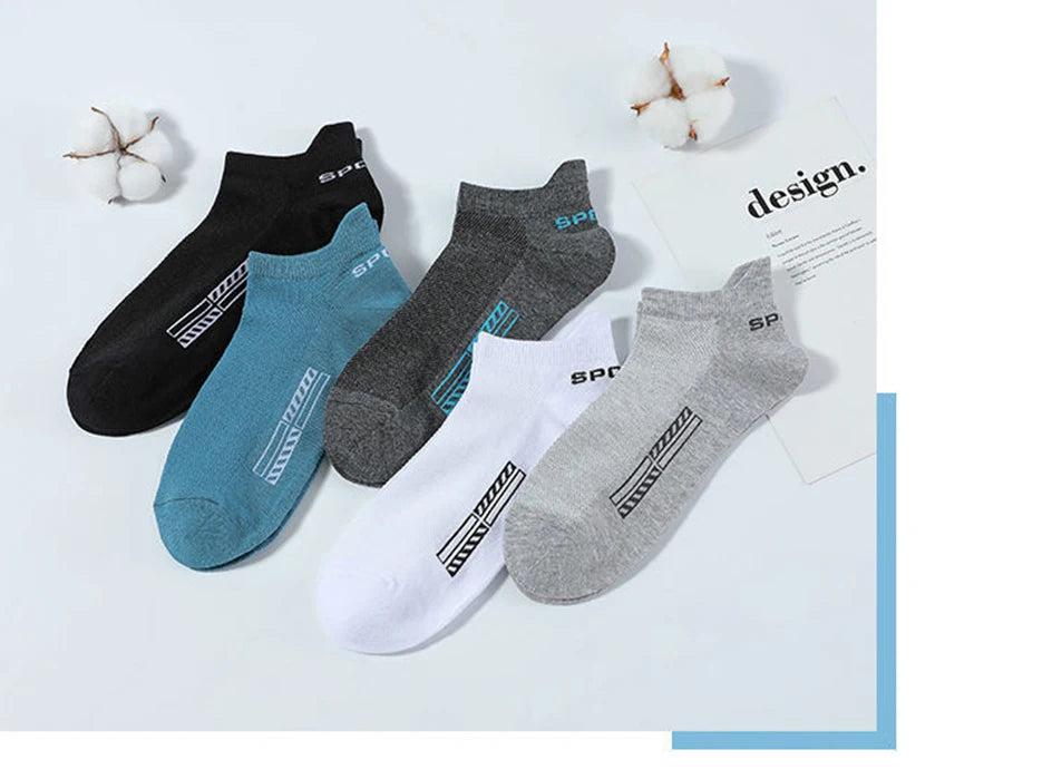 5/10 Pairs Cotton Men's Short Socks Crew Ankle