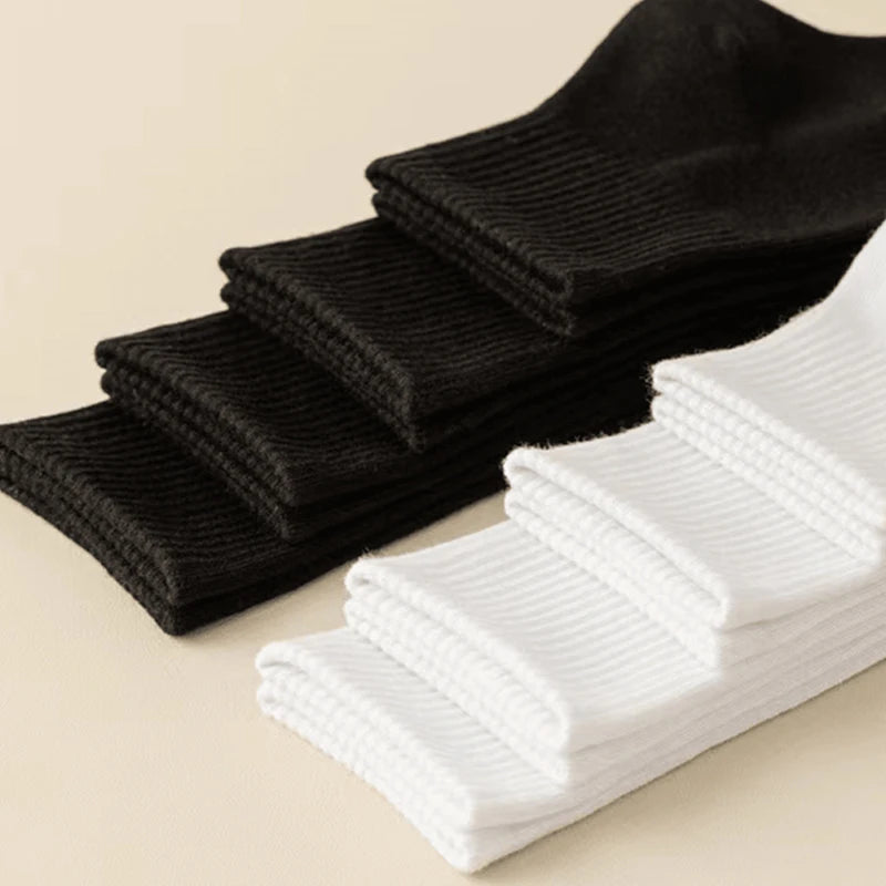 Men's White or Black Cotton Socks, 5 or 15 Pairs