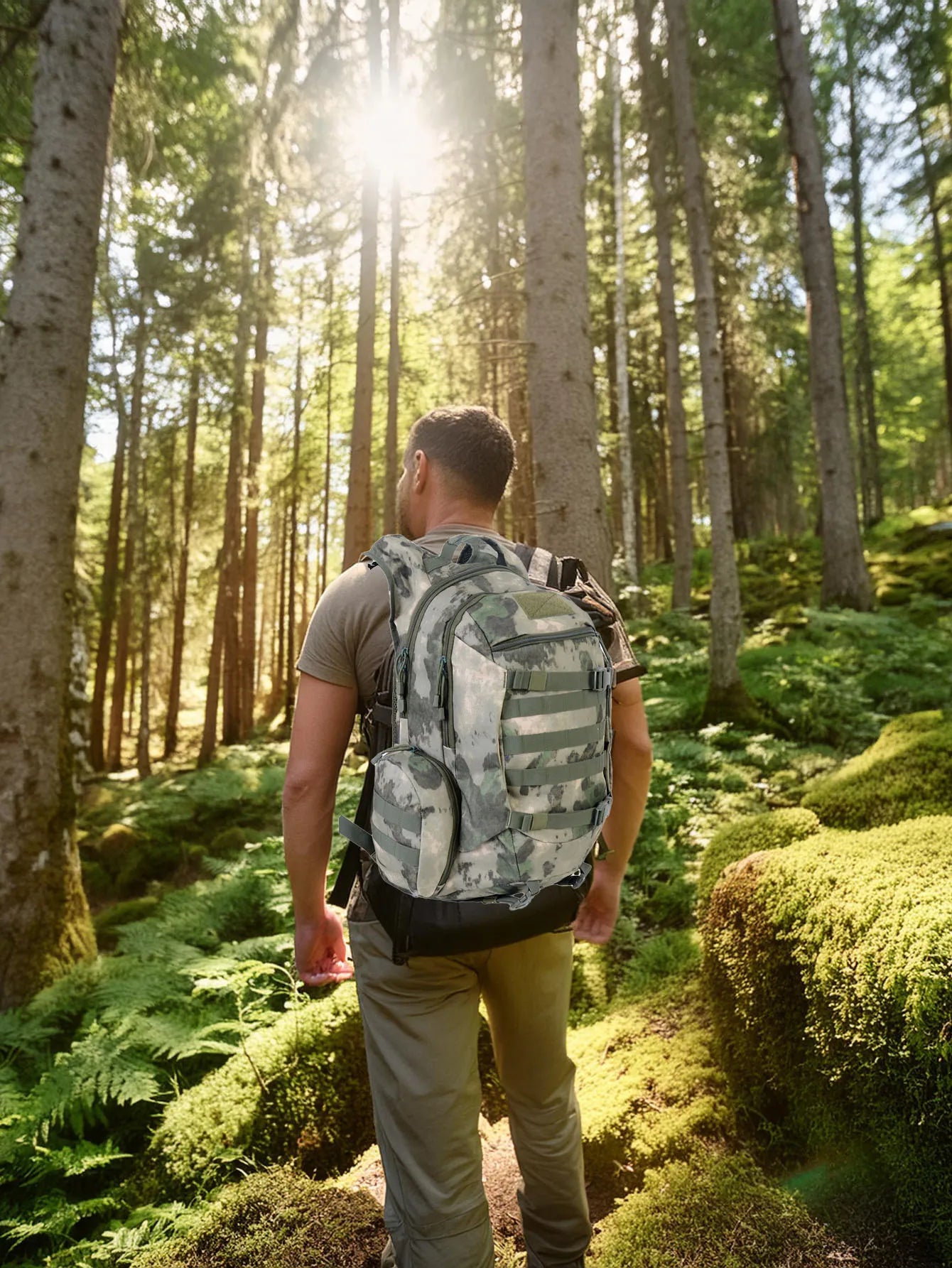 45L Waterproof Fishing Hunting Backpack Outdoor Rucksacks Tactical