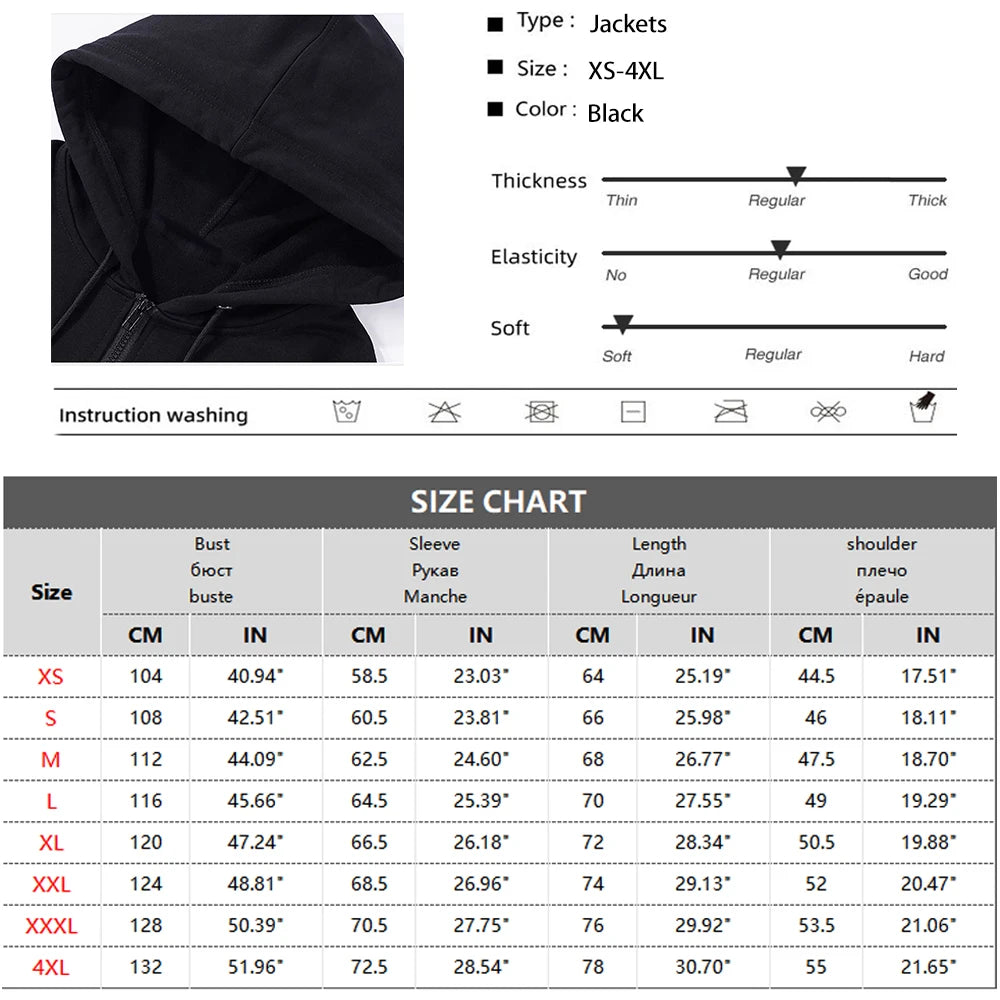 Autumn Men Sweatshirts Long Sleeve Jacket Hoodie Zipper