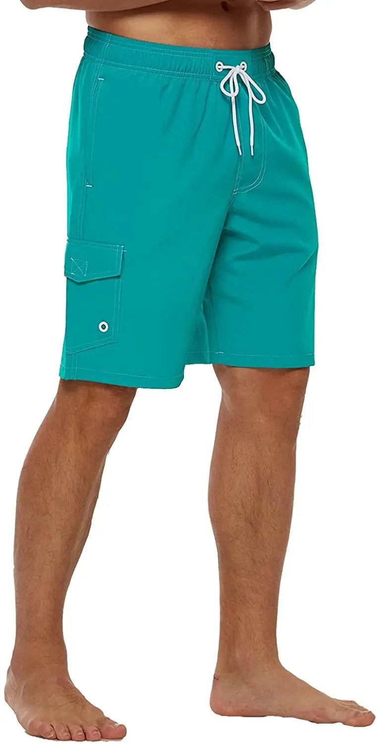 Men's Summer Beach Shorts Swimsuits Mesh Lined Swimwear