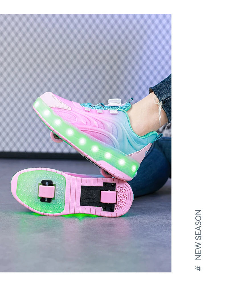 Kids' Light-Up Two-Wheel Roller Shoes, image 16 of 18