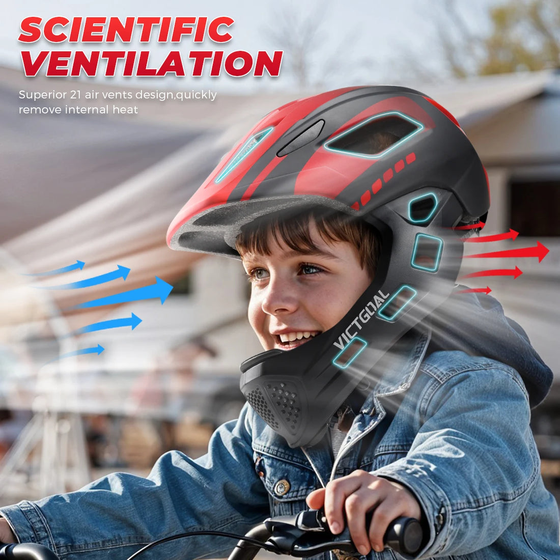 VICTGOAL Kids' Detachable Full-Face Bike Helmet