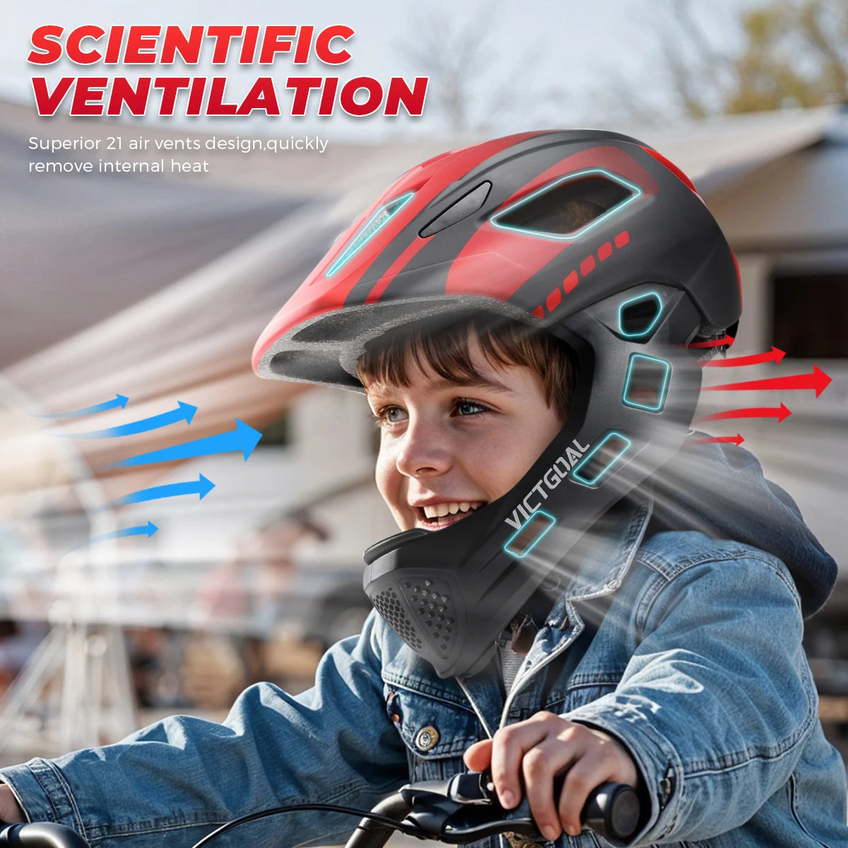 VICTGOAL Kids' Detachable Full-Face Bike Helmet, image 4 of 23