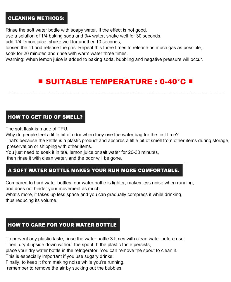 WRELS Folding Water Bottle TPU BPA-Free Collapsible Soft