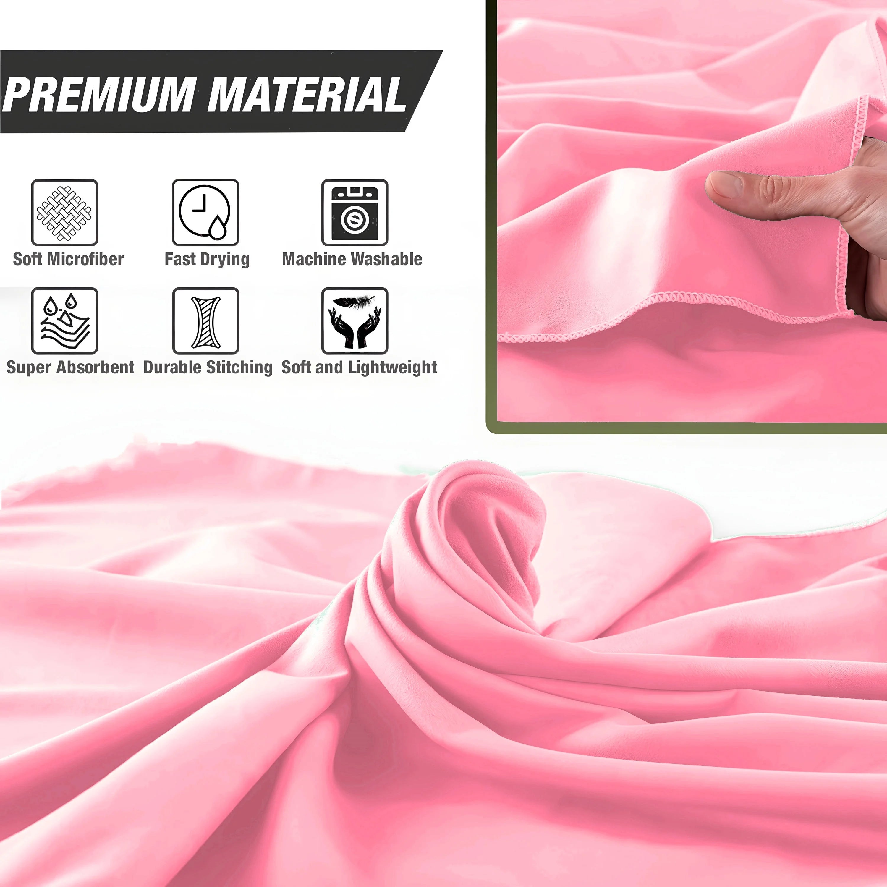 3PCS Quick Dry Beach Towel, Microfiber Travel Towel