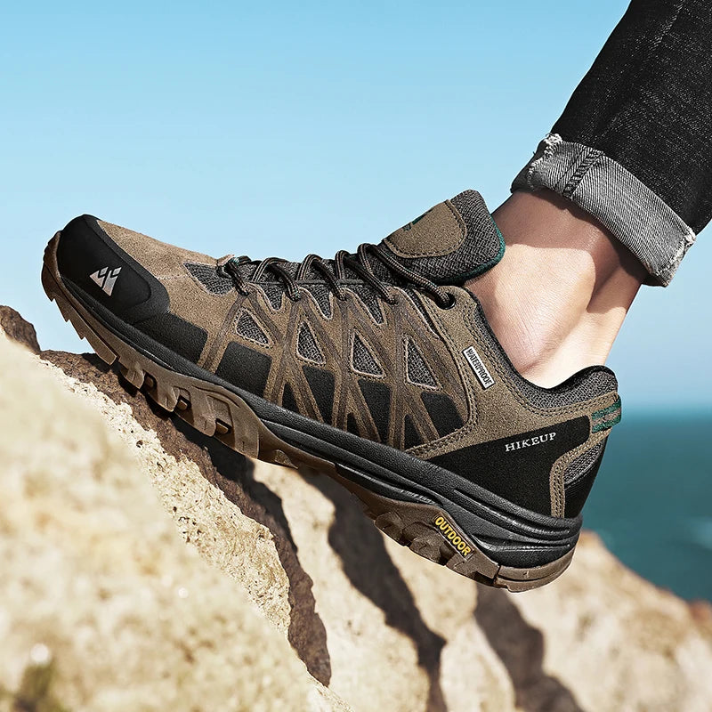 HIKEUP Men's Breathable Lace-Up Hiking Shoes