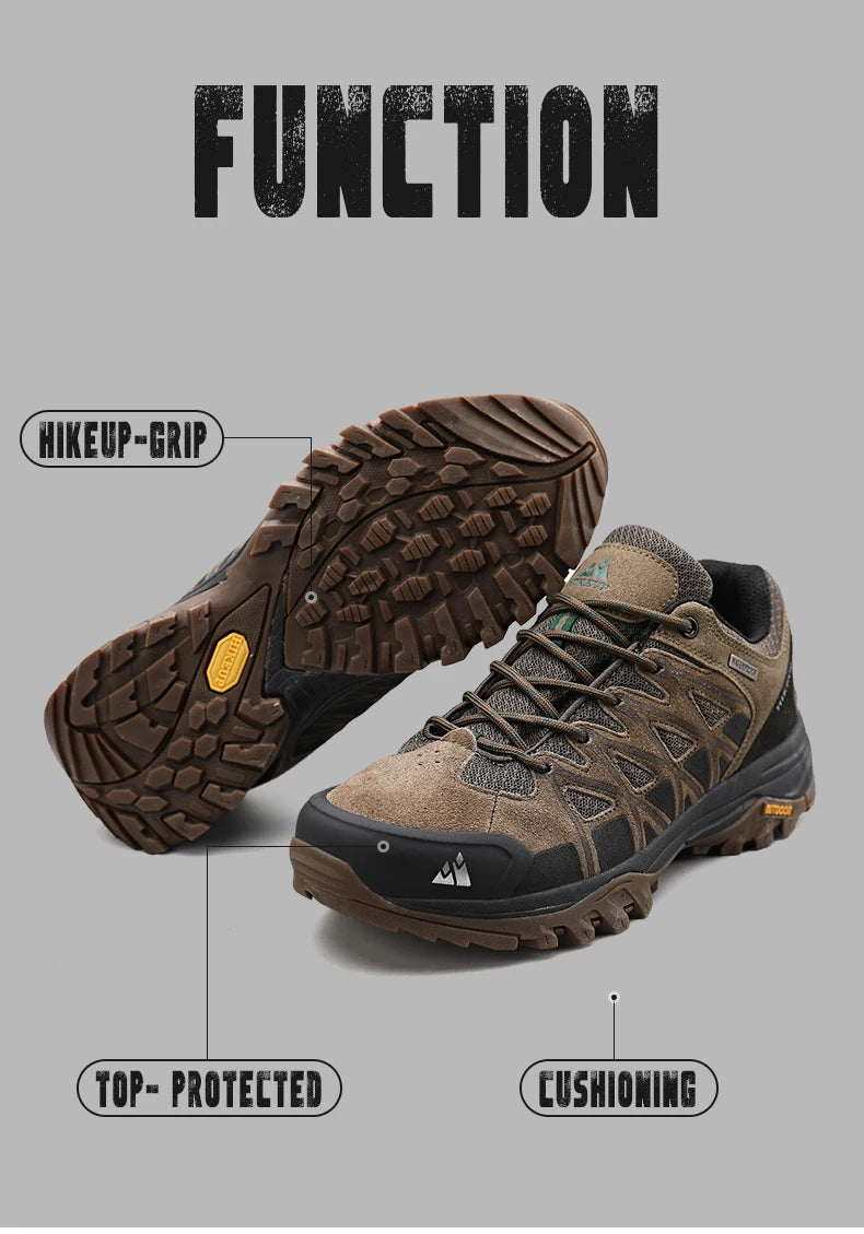 HIKEUP New Arrival Mens Hiking Shoes Breathable Lace