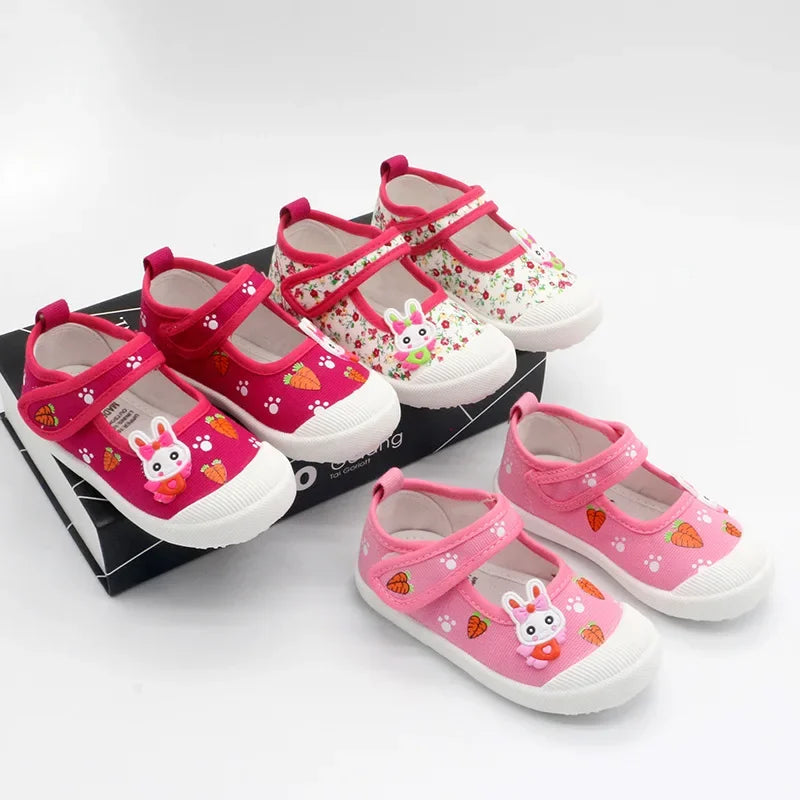Girls' Soft Canvas Sports Shoes, EU 21-30