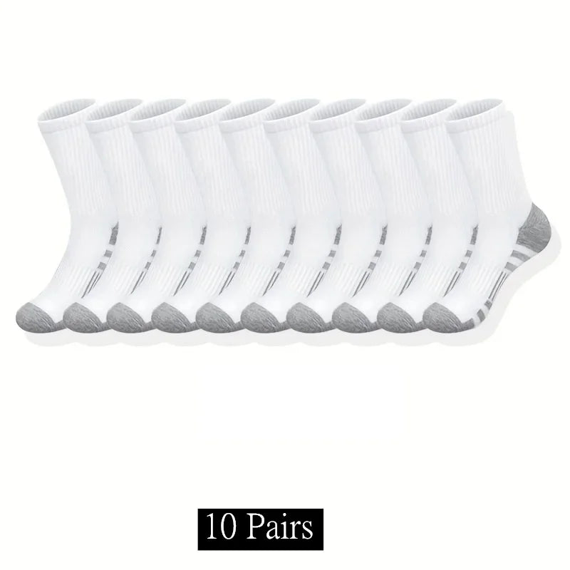 10/20/30 Pairs Men's Classic Crew Socks Unisex Sports