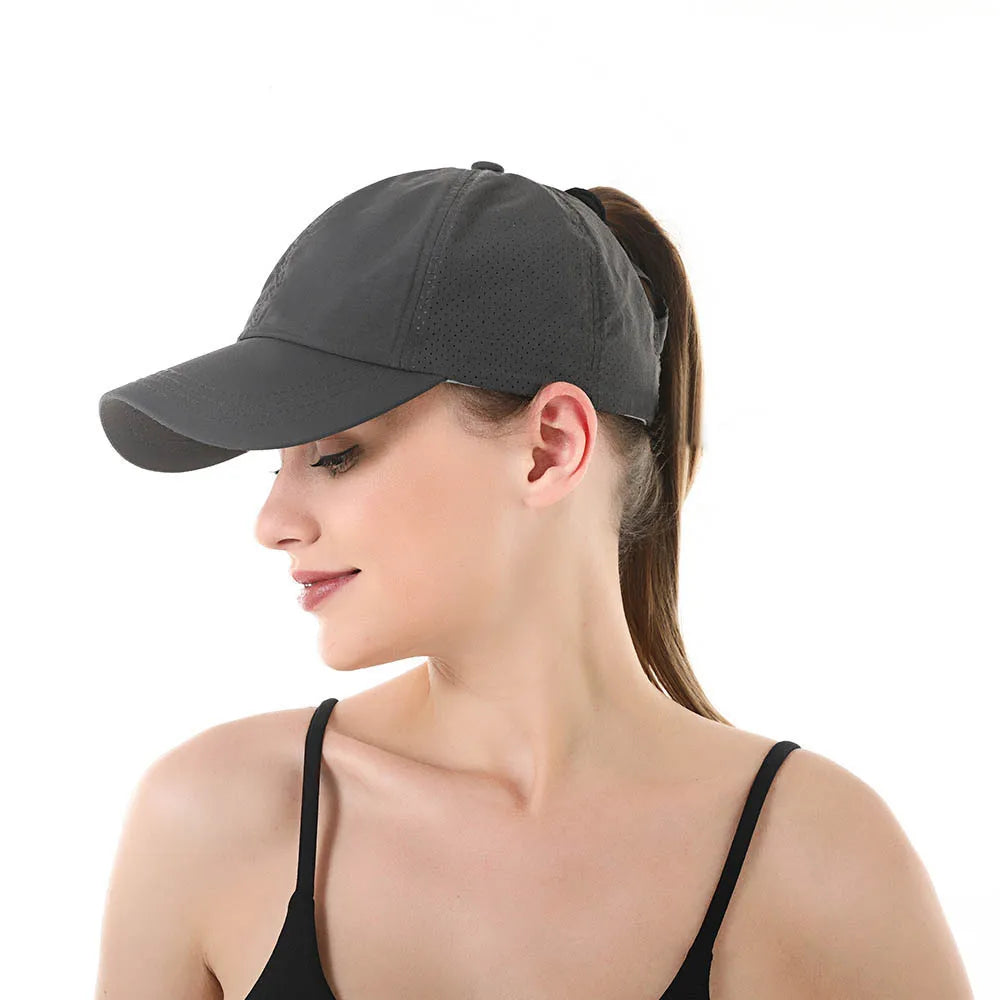 Women's Cross-Back Ponytail Baseball Cap