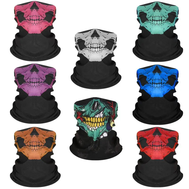 Seamless Skull Print Balaclava Neck Scarf