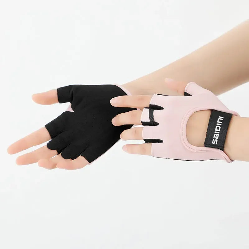 Women's Anti-Slip Gym Gloves, Wrist Strap