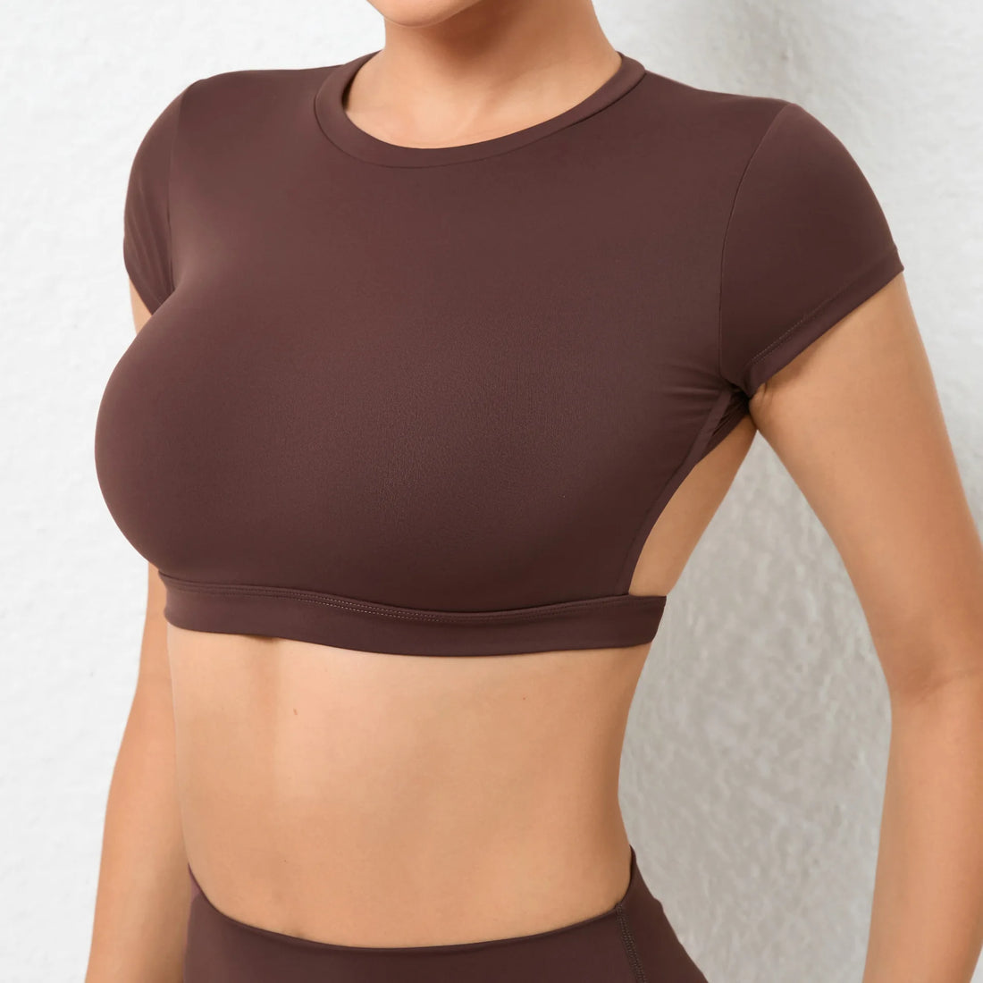Women's Breathable Short-Sleeve Gym Crop Top