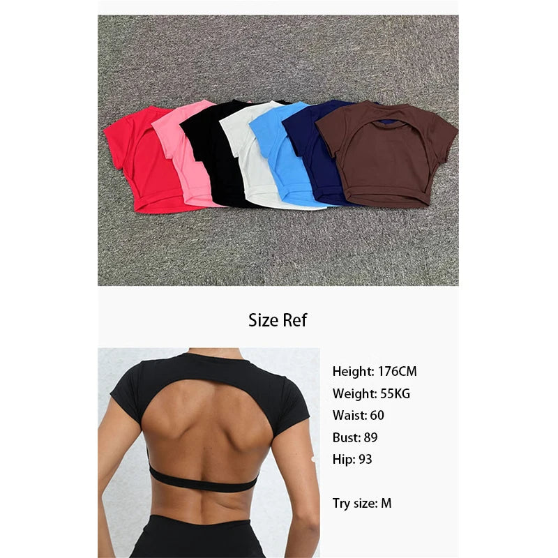 Women's Breathable Short-Sleeve Gym Crop Top, image 8 of 47