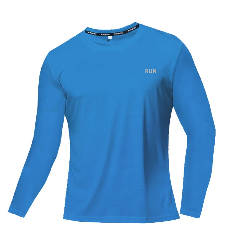 Summer Ice Silk Long Sleeve T-Shirt Men 2023
