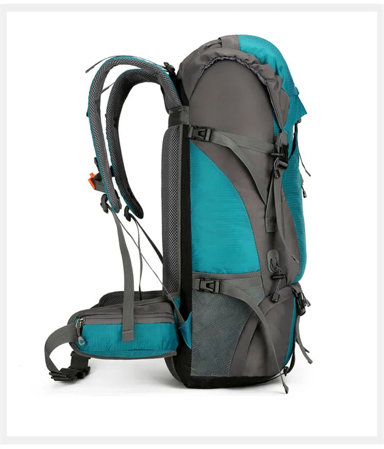 70L Nylon Camping Backpack with Rain Cover