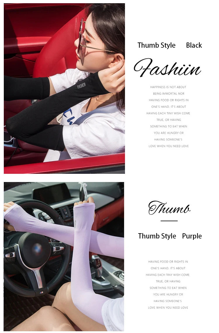 Anti-UV Arm Covers Men Women Cycling Fingerless Gloves