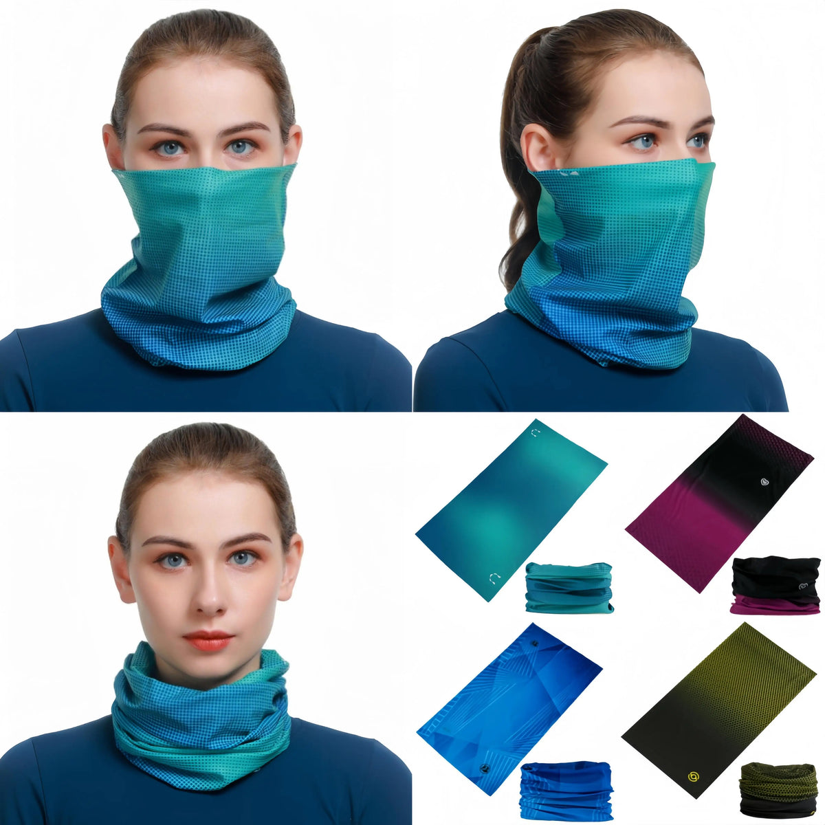 Unisex Gradient Print Bandana Neck Gaiter, image 2 of 44