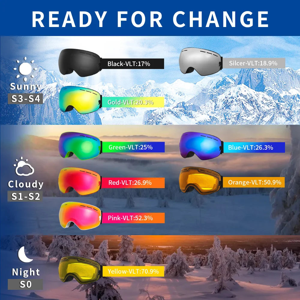 NATFIRE Unisex Anti-Fog Ski Goggles, image 6 of 26
