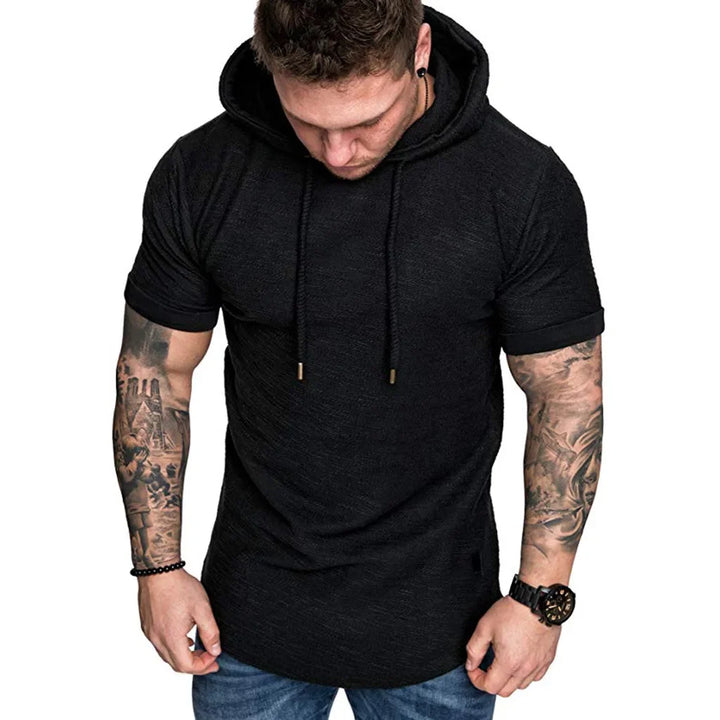 Men's Short-Sleeve Hooded Sweatshirt
