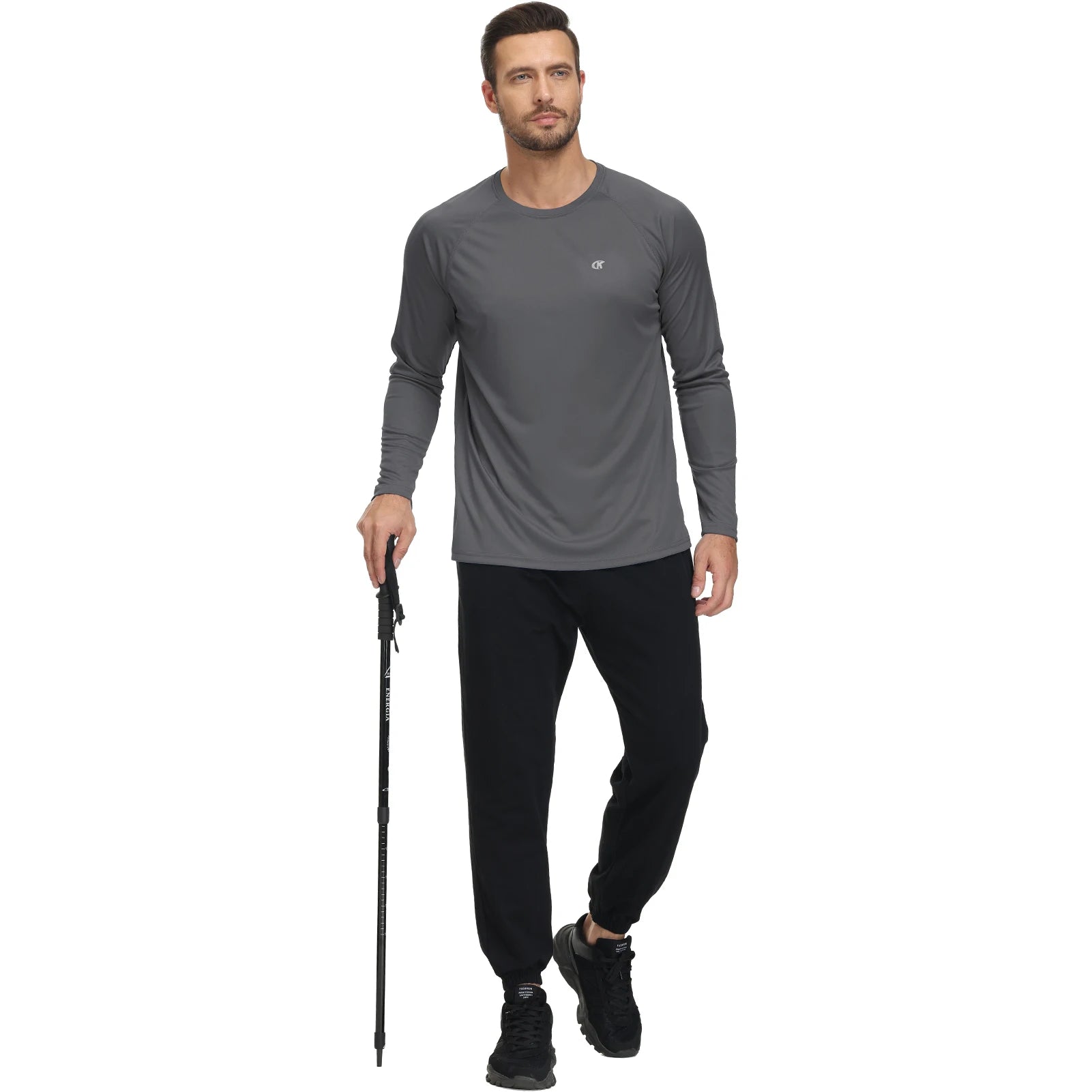 Men UPF 50+ Long Sleeve T-Shirt, Rash Guard