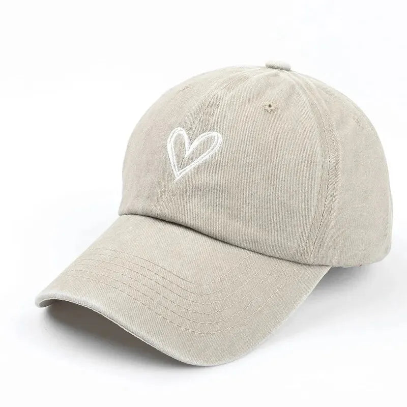 Heart Embroidered Washed Cotton Baseball Cap, image 12 of 13