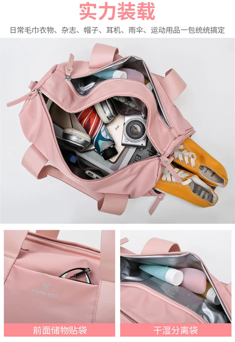 Women's Gym Bag with Separate Shoe Compartment