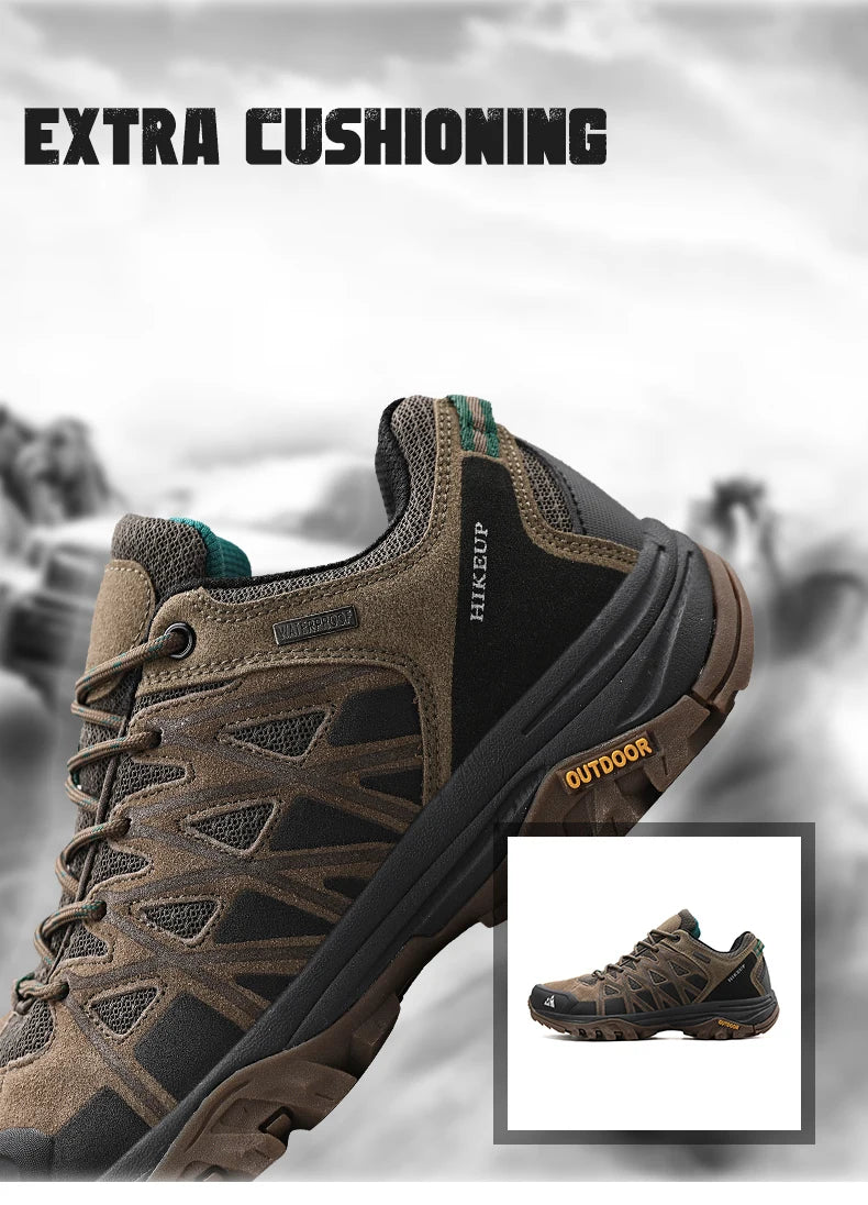 HIKEUP New Arrival Mens Hiking Shoes Breathable Lace