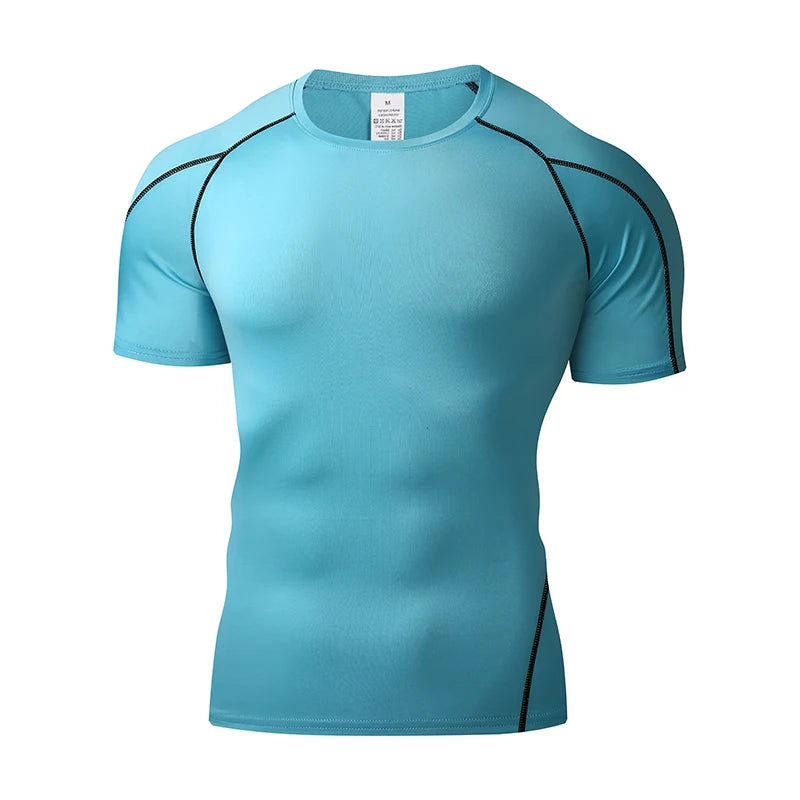 Summer Men Running T Shirt Sportswear Male Elastic