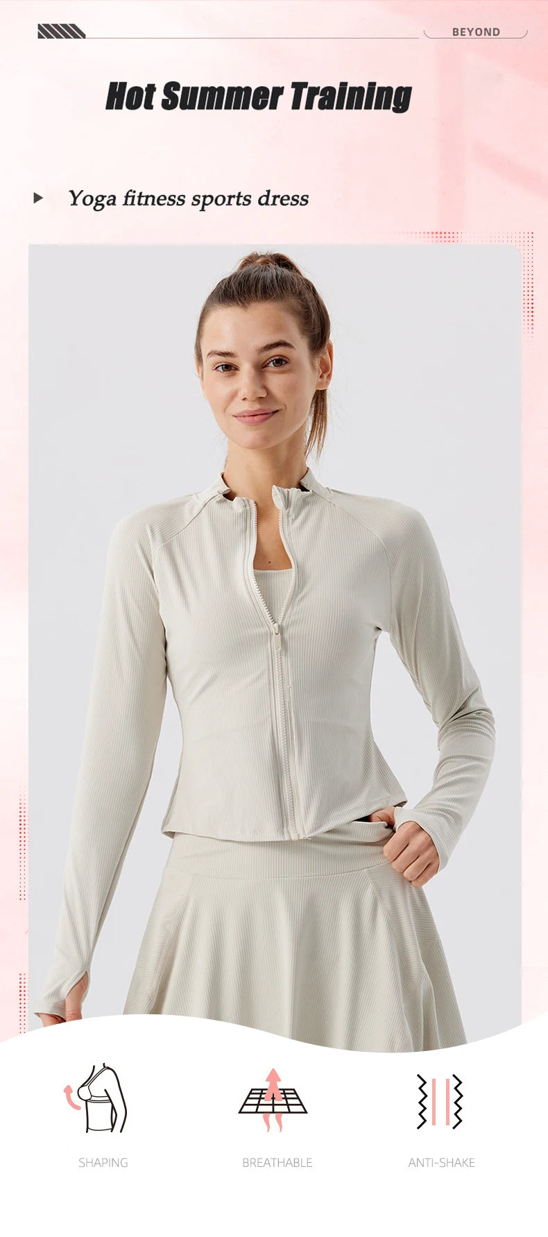 Summer Yoga Coat Women Yoga Fitness Wear Zipper