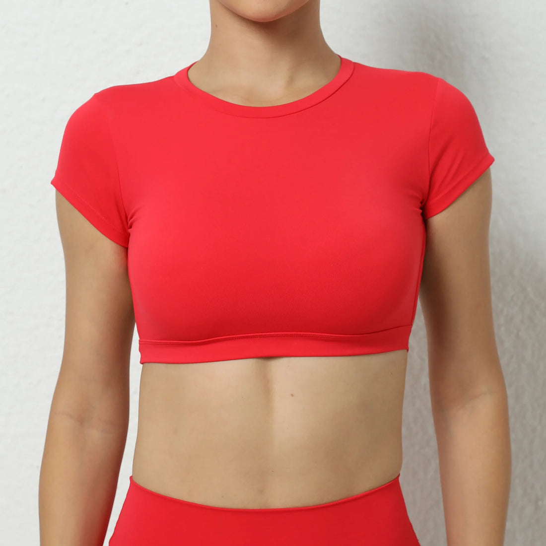 Women's Breathable Short-Sleeve Gym Crop Top
