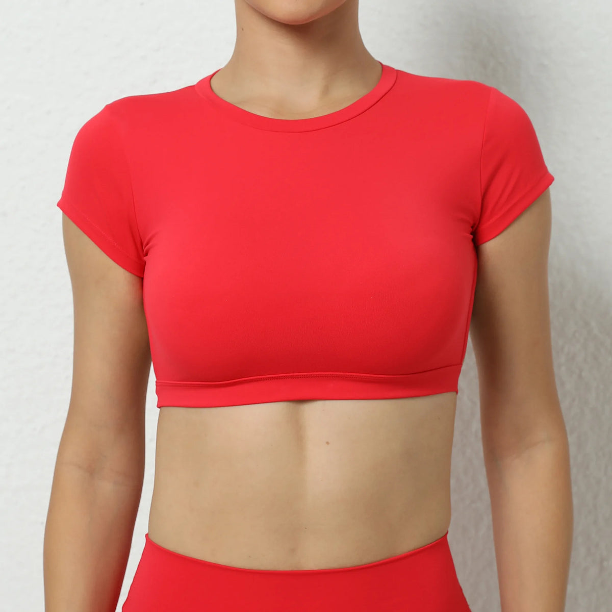Women's Breathable Short-Sleeve Gym Crop Top, image 15 of 47
