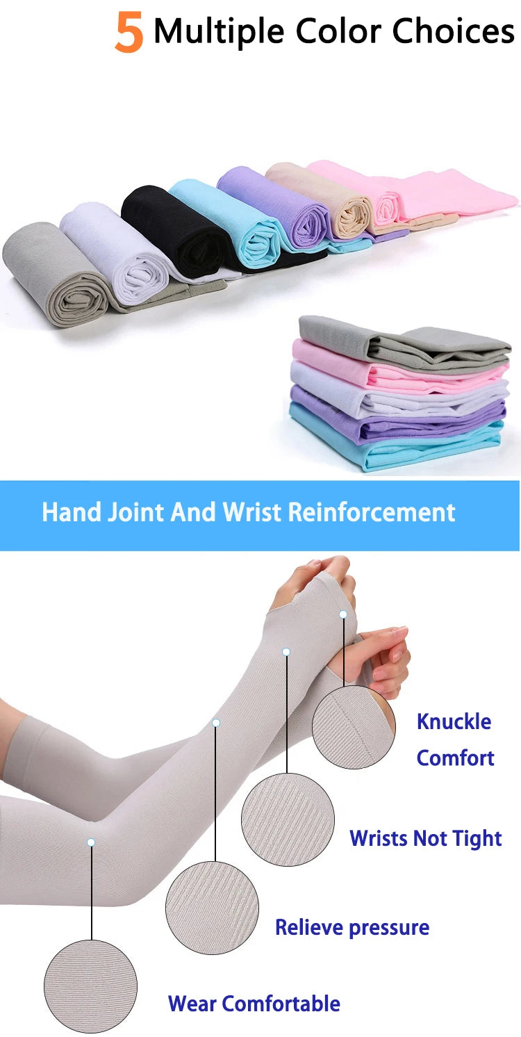 Anti-UV Arm Covers Men Women Cycling Fingerless Gloves