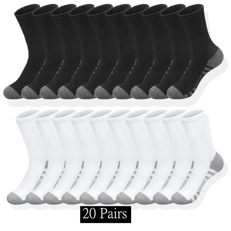 10/20/30 Pairs Men's Classic Crew Socks Unisex Sports