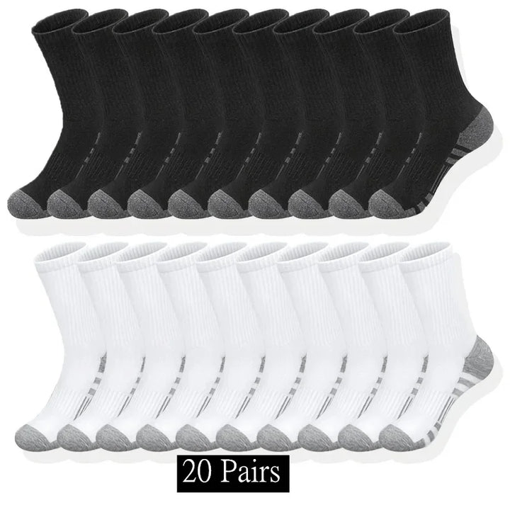 Unisex Crew Sports Socks, 10, 20 or 30 Pairs