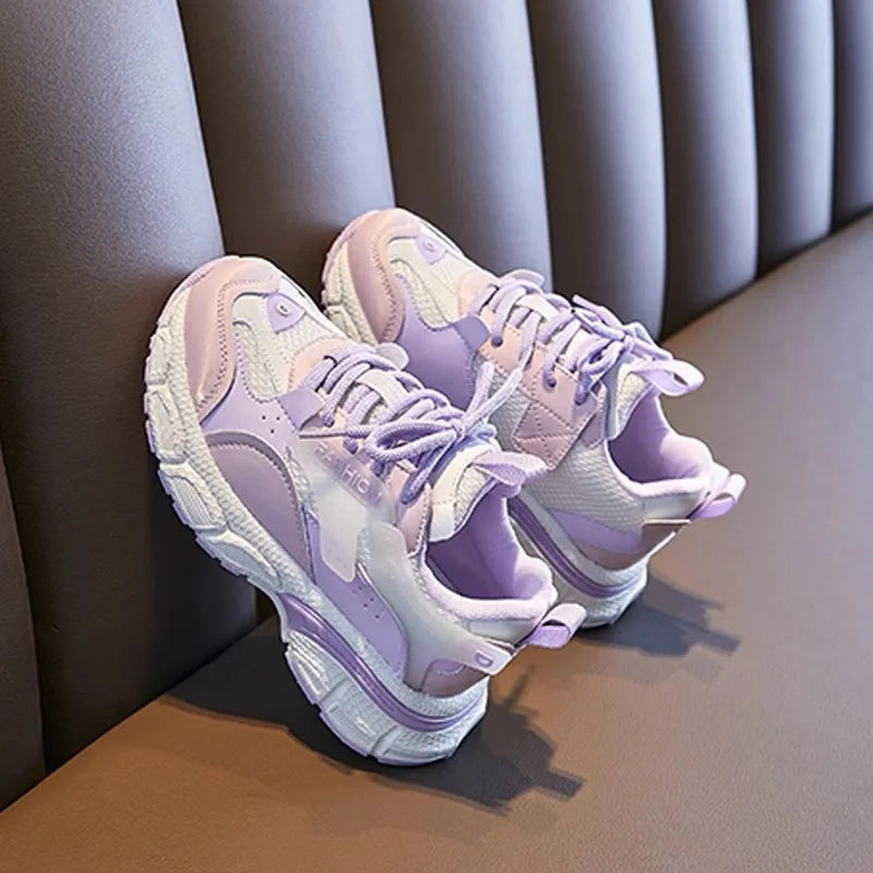 Girls' Spring-Autumn New Sports Shoes: Breathable Mesh Upper