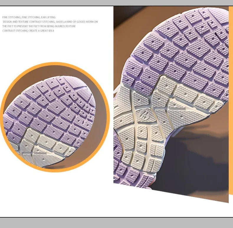 Girls' Spring-Autumn New Sports Shoes: Breathable Mesh Upper
