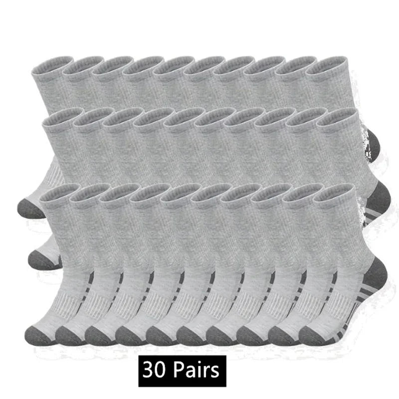 10/20/30 Pairs Men's Classic Crew Socks Unisex Sports