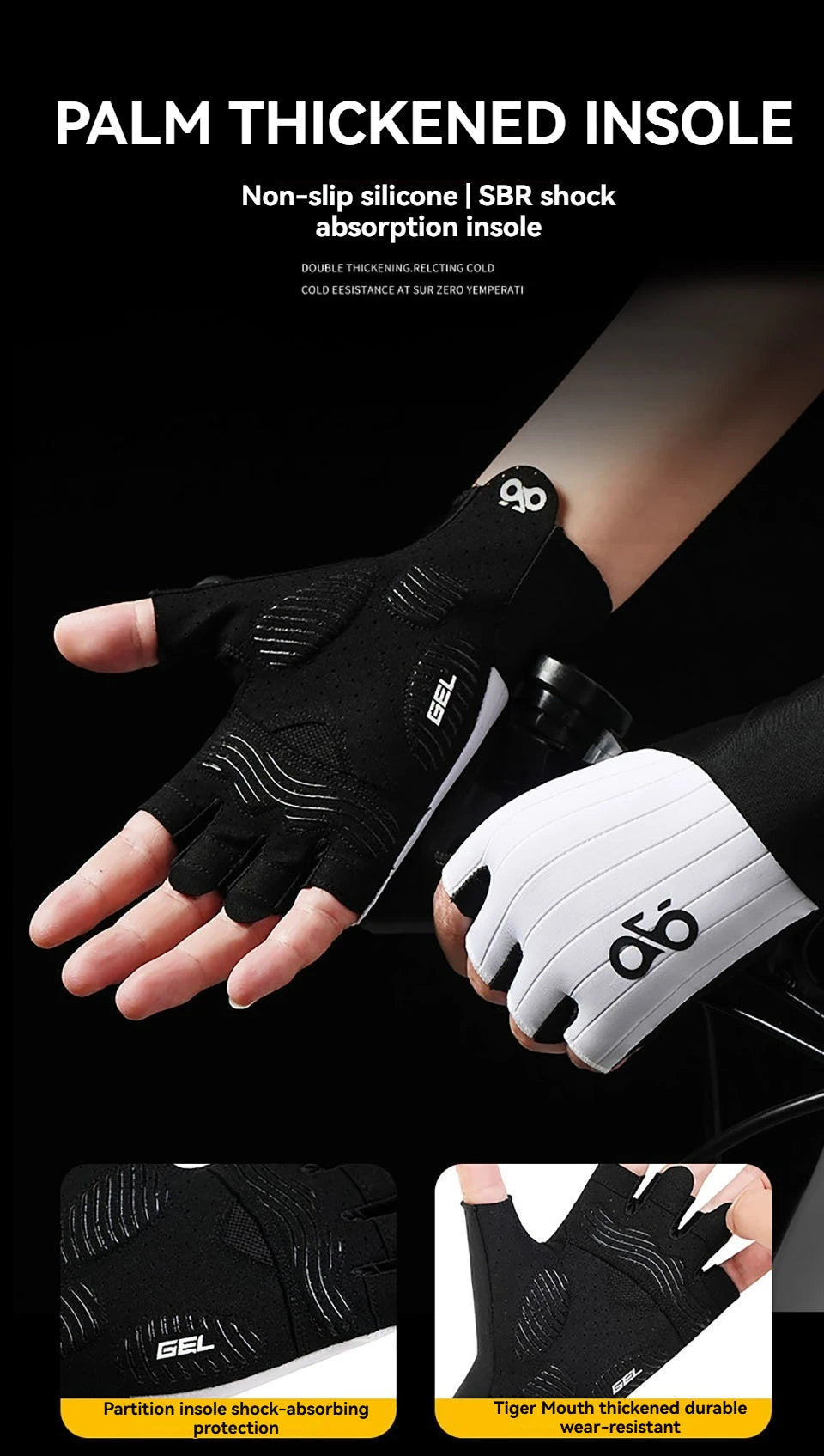 NOFOXO Summer Cycling Gloves Half Finger Breathable MTB