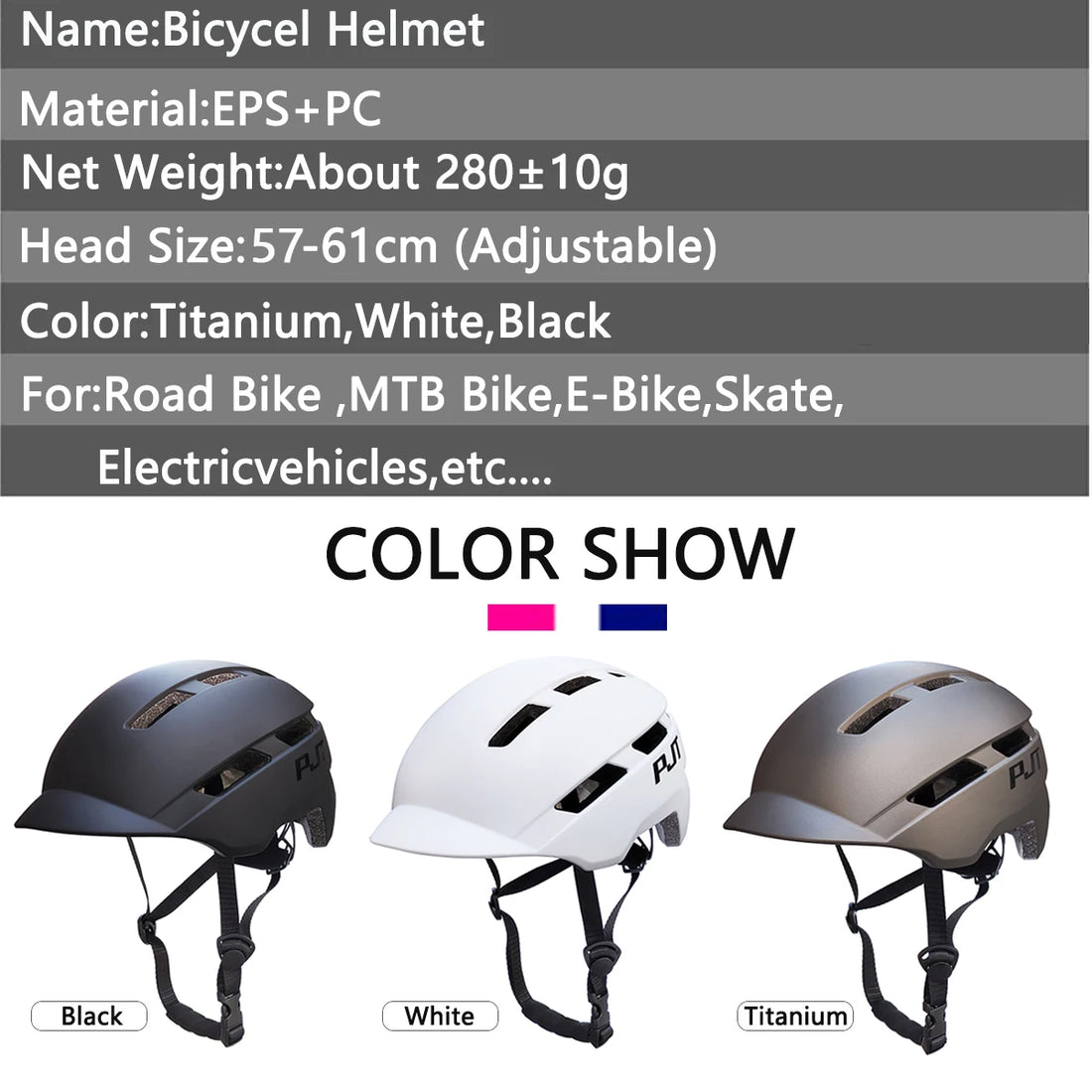 PJT In-Mould Bike Helmet with USB Rear Light