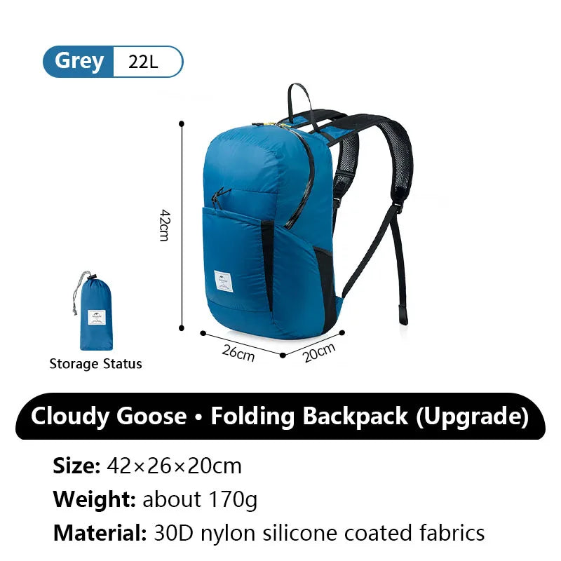 Naturehike Cloudy Goose 18L 22L Silicone Folding Backpack