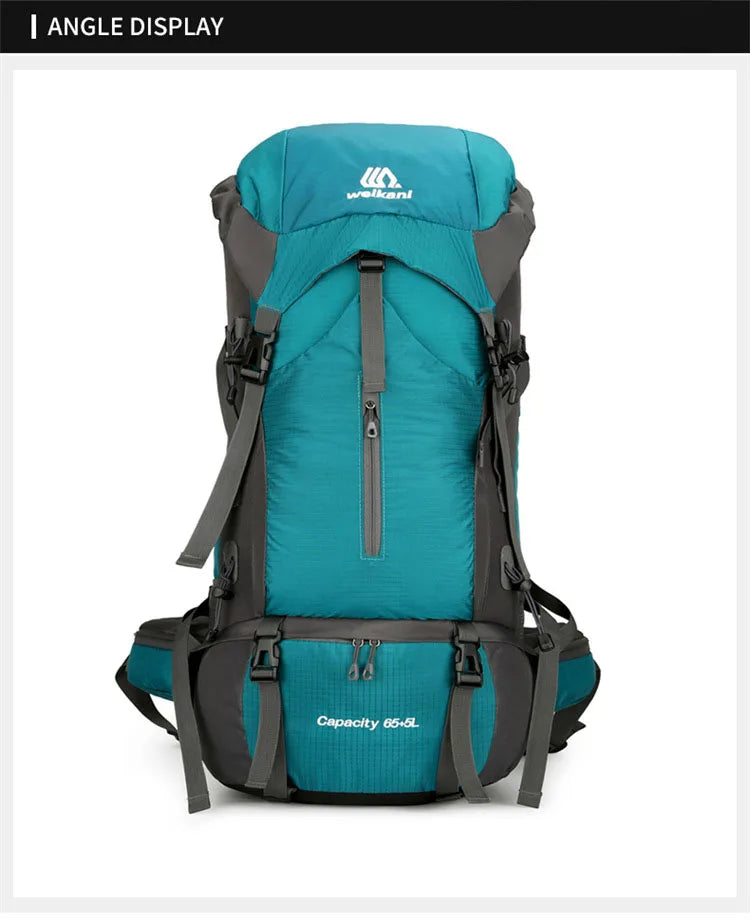 70L Nylon Camping Backpack with Rain Cover, image 24 of 30