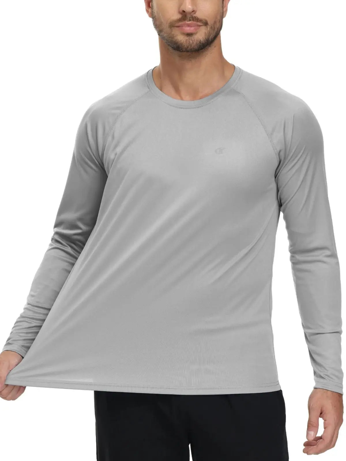 Men UPF 50+ Long Sleeve T-Shirt, Rash Guard
