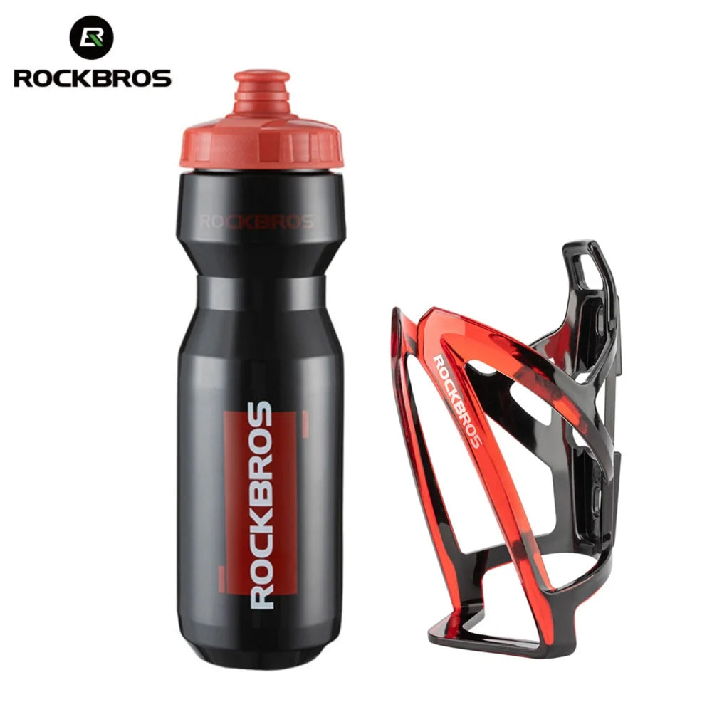 ROCKBROS Cycling Water Bottle+Water Bottle Holder 2-Piece Set
